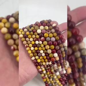 Hạt Đá Quý Mookaite Tự Nhiên Tròn Rời Dùng Làm Đồ Trang Sức Tự Chế Charm Vòng Cổ Vòng Tay Phụ Kiện - Nhiều Kích Cỡ 2-12mm