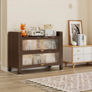 DIBIOU | Home Steel Dust-proof Bookshelf with Glass Doors