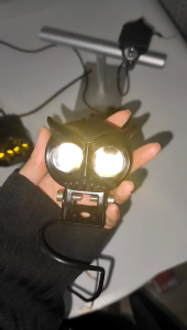 1PC Dual Color Motorcycle Spot Light Owl Design  LED Fish Eye Lens Car Driving Lights Universal Super Bright Fog Lamp