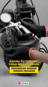 TORA Selang Recoil PU Hitam 12 Meter - Selang Angin Kompresor