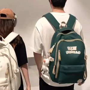 กระเป๋าเป้สะพายหลัง สไตล์แฟชั่นอเมริกัน พิมพ์อักษรภาษาอังกฤษ กระเป๋าเดินทางและอเนกประสงค์ พร้อมส่ง