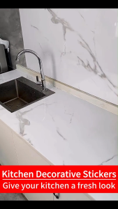 60cm*5m Marble Pattern Kitchen Sticker PVC Waterproof Oil-proof Heat-resistant Home Decor Wallpaper