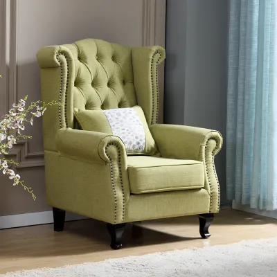 American Style Cottage Furniture Single Sofa Cotton and Linen