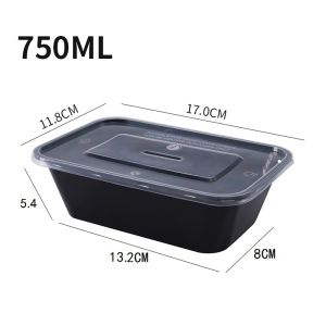 10Pcs Thickened Disposable Food Boxes Packing Meal Box Rectangular Microwavable Food Storage Container Takeaway Tableware