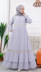 Senna Store: Hawa Maxy Gamis Bahan Ceruty Babydoll Aplikasi Bordir Terbaru 2023