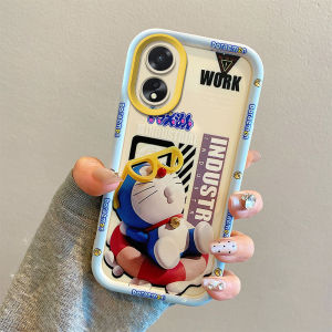 Oppo A17 International Version Phone Case Airbag Anti-fall Card Insertable Soft Full Edge Protection Cover CPH24779 Cute Cartoon Design