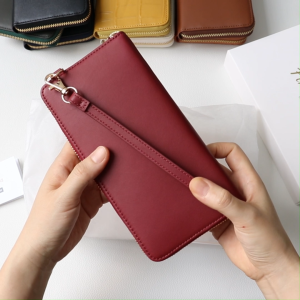 Ví Dài Cầm Tay Nam Nữ PINK OHARA Da Bò Thật