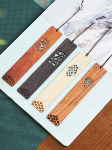 Rosewood Four-Color Bookmark Classical Chinese Style Minimalist Artsy Solid Wood Teachers Day Student Gift Wooden Bookmark Suit