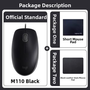 Logitech M110 Wired Mouse Silent Office Notebook Desktop Computer USB Full Size Two-Handed Mouse M111 for Business Use