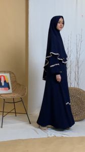 Gamis Crinkle Airflow Premium Set Gamis Wafa Maxy Dress Polos