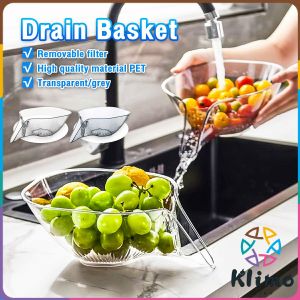 Klimo Multifunctional Drain Basket Kitchen Vegetable Basin Creative Fruit Plate for Washing Vegetable