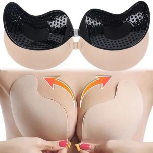 Silicone Sticky Invisible Backless Bra Strapless Push Up Bralette Seamless Front Closure Adhesive Bars Cover Underwear