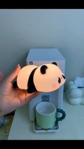 Cartoon Panda LED Night Light Battery Silicone Warm Touch Sensor Bedroom Desktop Ornamen
