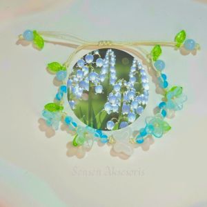 Gelang tali manik fairy/bunga/lily/daisy/wanita/elegant/daun/aesthetic