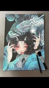 Tranh cạo phong cách cổ trang các mỹ nhân xưa