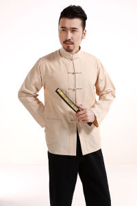 Trang Phục Nhà Đường Trang Phục Nam Phong Cách Trung Quốc Cổ Điển Cho Nam Thanh Niên Hán Phục Dài Tay Trang Phục Cư Sĩ Cotton Phong Cách Dân Tộc Áo Sơ Mi Nam