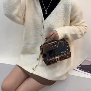 O-KAY New Cosmetic Bag Large Travel Make Up Bag Ladies Luxury PU Portable Wash Storage Bag Organizer