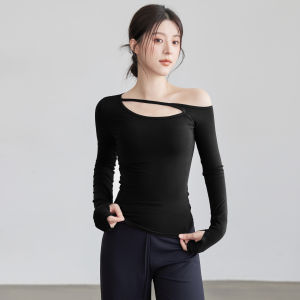 VOJ | Mesh Hollow Out Slimming Cross Shoulder Sports Top