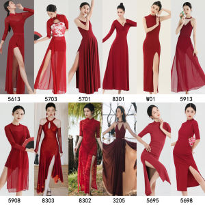 Ballet Classic Dance V-neck Strap Mesh Skirt High Elasticity Modern Dance One-piece Dress Asymmetrical Drifting Long Skirt