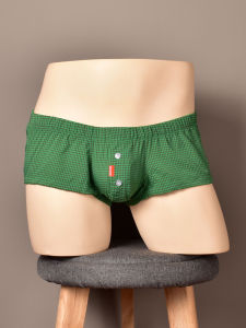 Low Waist Plaid Fashionable Shorts Three-quarter Pants Home Clothes Sleepwear for Men Arro Pants U-shaped Design Nylon Fabric