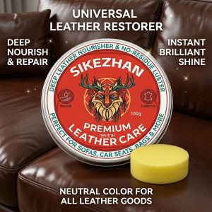 Professional Leather Conditioner & Cleaner Cream: Restores Shine Prevents Cracks for Car Seats Sofas Bags Jackets and Shoes