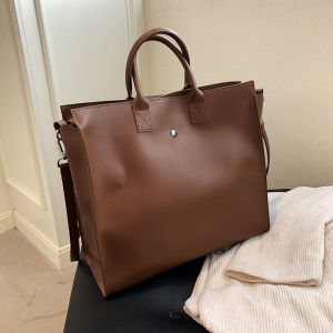 Spring Summer Large Capacity Womens Bag Casual Versatile Crossbody Handbag Soft PU Leather Zipper Closure Korean Style Tote Bag