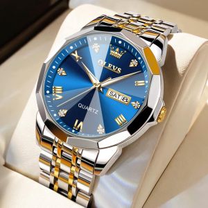 OLEVS 9931 Đồng hồ nam chính hãng Dây đeo bằng thép không gỉ Lịch có chức năng phát sáng Chống thấm nước chống xước