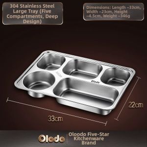 Olodo | High-grade Ins-style Stainless Steel Divided Lunch Tray