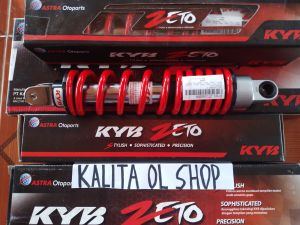 SHOCKBLEAKER BELAKANG MOTOR HONDA BEAT VARIO SCOOPY YAMAHA MIO. MERK KAYABA ZETO WARNA MERAH. KAYABA SYLISH SPORTY
