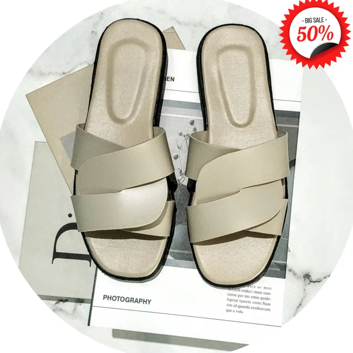 Sandal%20Selop%20Silang%20Wanita%20Kulit%20Sintetis%20Kekinian%20Terbaru%20-%20Image%203
