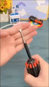 Obeng 8 in one serbaguna multifungsi + senter LED