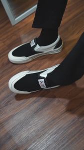 Sepatu Slip On Black white Sepatu Pria  Sepatu Sneakers Sepatu slop  Sepatu Sekolah  Sepatu Keren Sepatu Casual Sepatu Pu Material Suede Kualitas Terbaik Sepatu Baru - Lazada