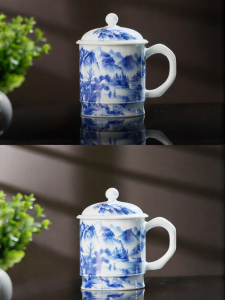 JINGDEZHEN | Hand-painted Blue and White Porcelain Mug