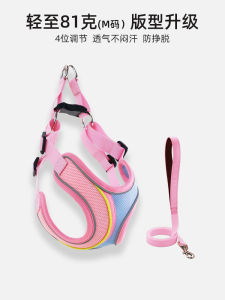 Dog Hand Holding Rope Vest-Style Small and Medium-Sized Dogs Chest Back Contrast Color Mesh Breathable Dog Harness Shiba Inu Bichon Dog Leash