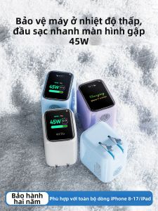 JZXS | Đầu Thích Ứng Sạc Nhanh AI Hiển Thị 45W GaN PD