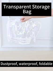 Book Storage Bag Transparent Waterproof Dust Storage Bag Multi-function Organizer with Zipper Student Book Sort Organizer Box