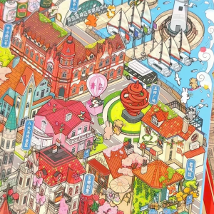 [KW] BIG Landscape Stickers – World City Map 3D Scene Sticker Collection | Scrapbook Journal Gift Stress Relief