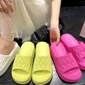 UoMeAi Sandal Wanita Wedges Jelly Kekinian Korea Premium EVA Sendal Wanita Terbaru Casual Platform Tebal