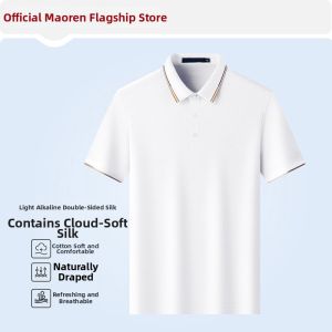 MiiOW | SILK-blend Business Short-sleeve POLO T-shirt