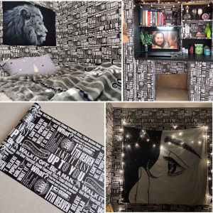 ผ้าพันผนังกันน้ำแบบติดได้สำหรับห้องนอนสไตล์อเมริกันเรียบง่ายสำหรับนักเรียนชาย ผ้าพันผนังตกแต่งห้องพักได้ ติดได้ด้วยตัวเอง