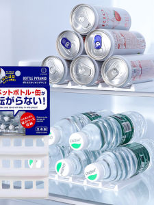 KOKUBO Home Fridge Beverage Storage Rack Anti-Slip Beer Can Organizer Plastic Shelf Easy to Install for Refrigerator