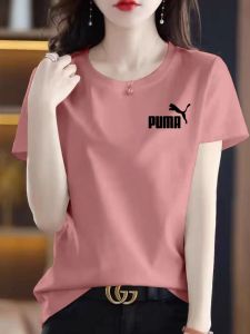 เสื้อยืดคอกลมแขนสั้นผ้าฝ้ายแท้ 100% ทรงหลวมสบาย ๆ สำหรับผู้หญิงไซส์ใหญ่ แฟชั่นฤดูร้อน เสื้อผ้าทำงาน ลำลอง ลำลอง