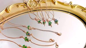 IF ME Tulip Necklace&Bracelet 18K Gold Fashion Accessories for Women Hypoallergenic