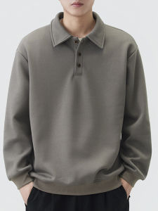 Áo Thun Cổ Polo Ấm Áp Dày Dặn Có Lót Lông Cừu Cho Nam Mùa Thu Đông Thường Ngày Cổ Polo Tay Dài Chất Liệu Cotton Polyester