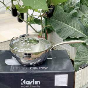[CHÍNH HÃNG] Chảo Inox Sâu Lòng KARLIN PS5 PRO Đáy 5 Lớp - Inox 316 - Size 24cm - Thương Hiệu Đức 🇩🇪