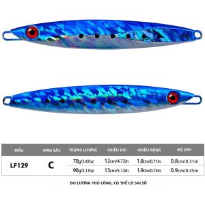 PROBEROS 1PC Dạ Quang Chậm Dài Kim Loại Jig Mồi Câu Cá 70g 90g Đúc Jigging Thìa Cho Cá Bass Biển Bờ Câu Cá Nhân Tạo Mồi
