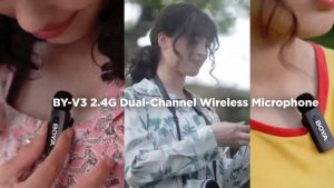 BOYA V-Series V1/V2/V10/V20/V3/V30 2.4GHz Lavalier Wireless Microphone with Noise Reduction and Long Battery Life for iP/Android/Laptops/Tablets