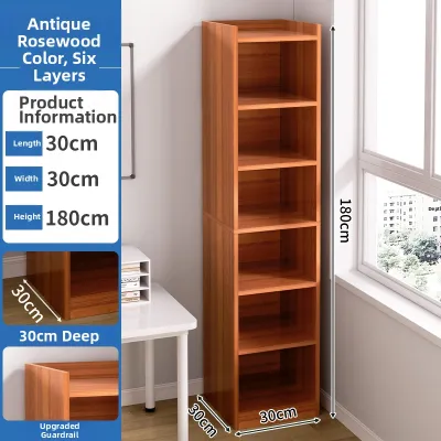 Easy-to-Use Multi-layer Bookshelf Narrow Design Storage Cabinet Wall-side Placement