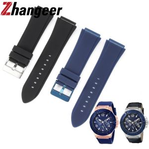 Zhangeer 22mm Soft Waterproof Silicone Watch Strap for Giles Guess Watch U0247g3 W0040g3 W0040g7 for Watch Band Waterproof Watch Bracelet Accessories with Tool