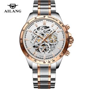 AILANG | AILANG AL-8827 Mens Automatic Mechanical Watch Fashion Skeleton Dial Stainless Steel Case Business & Sports Wristwatch